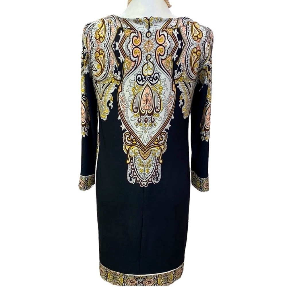 Donna Morgan Black Yellow Shift Dress - Picture 4 of 5